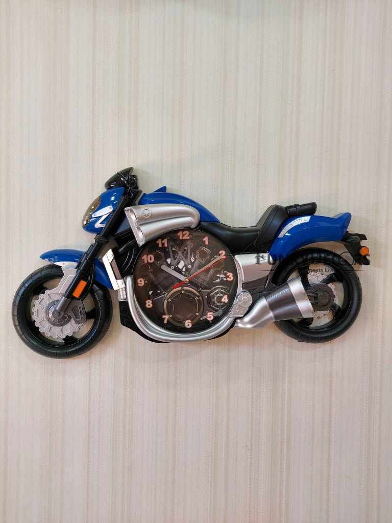 FunkyDecors Multicolored Attractive Motorcycle Bike Kids Room Wall Clock Clocks