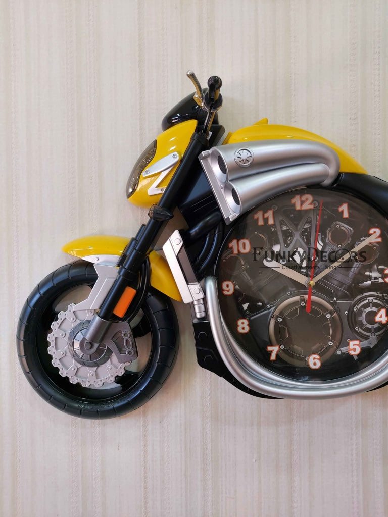 FunkyDecors Multicolored Attractive Motorcycle Bike Kids Room Wall Clock Clocks