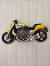 Load image into Gallery viewer, Funkytradition Multicolored Attractive Motorcycle Bike Kids Room Wall Clock Yellow Clocks
