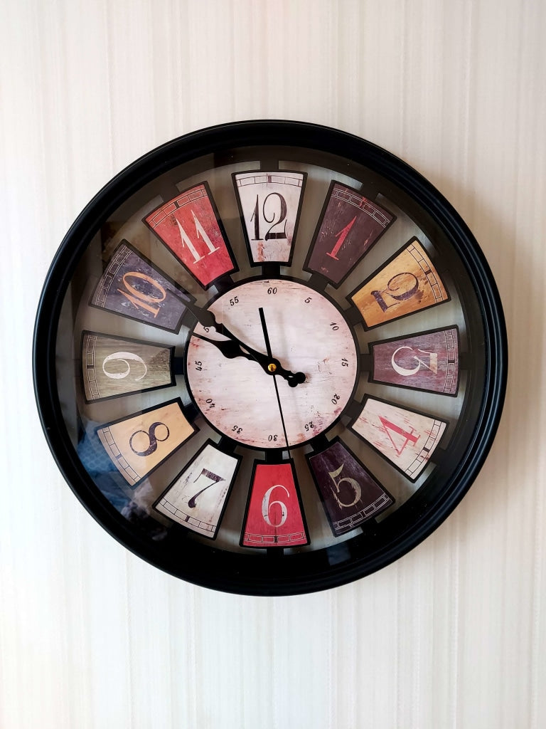 FunkyDecors Om Mani Padme Hum Inspired Multicolor Round Wall Clock Watch Decor For Home Office