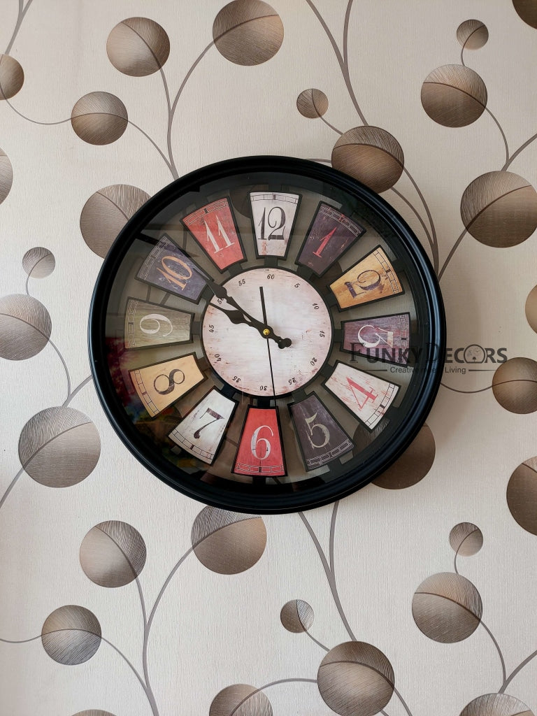 FunkyDecors Om Mani Padme Hum Inspired Multicolor Round Wall Clock Watch Decor For Home Office