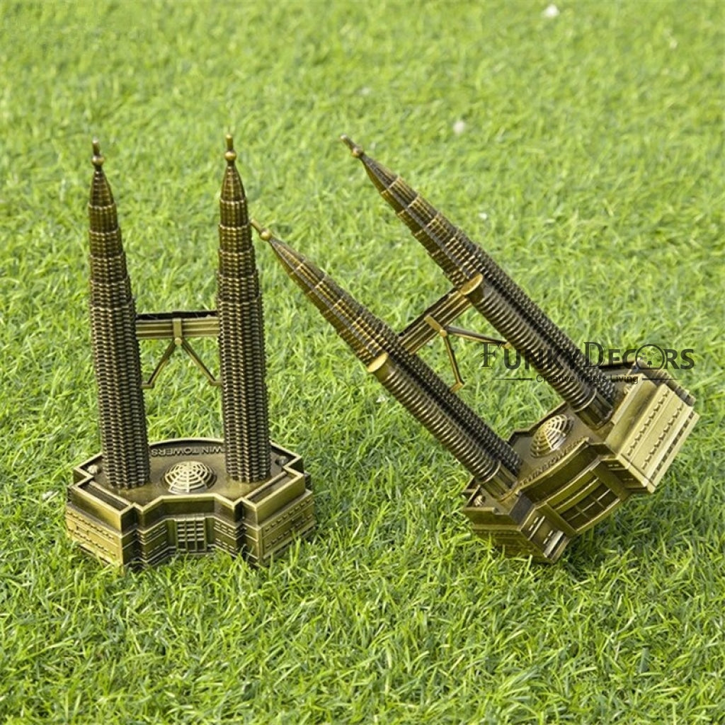 FunkyDecors Petronas Twin Towers Collectible Statue Metal Showpiece Figurines