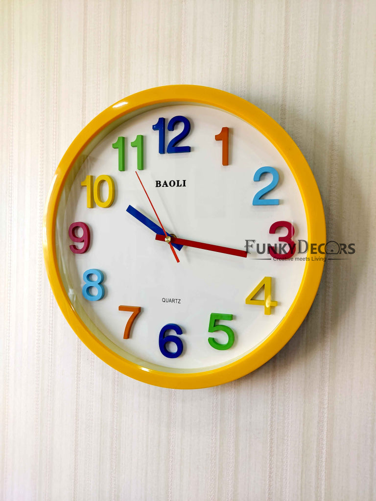 Funkytradition Rainbow Color Wall Clock Watch Decor For Home Office And Gifts 35 Cm Tall Clocks