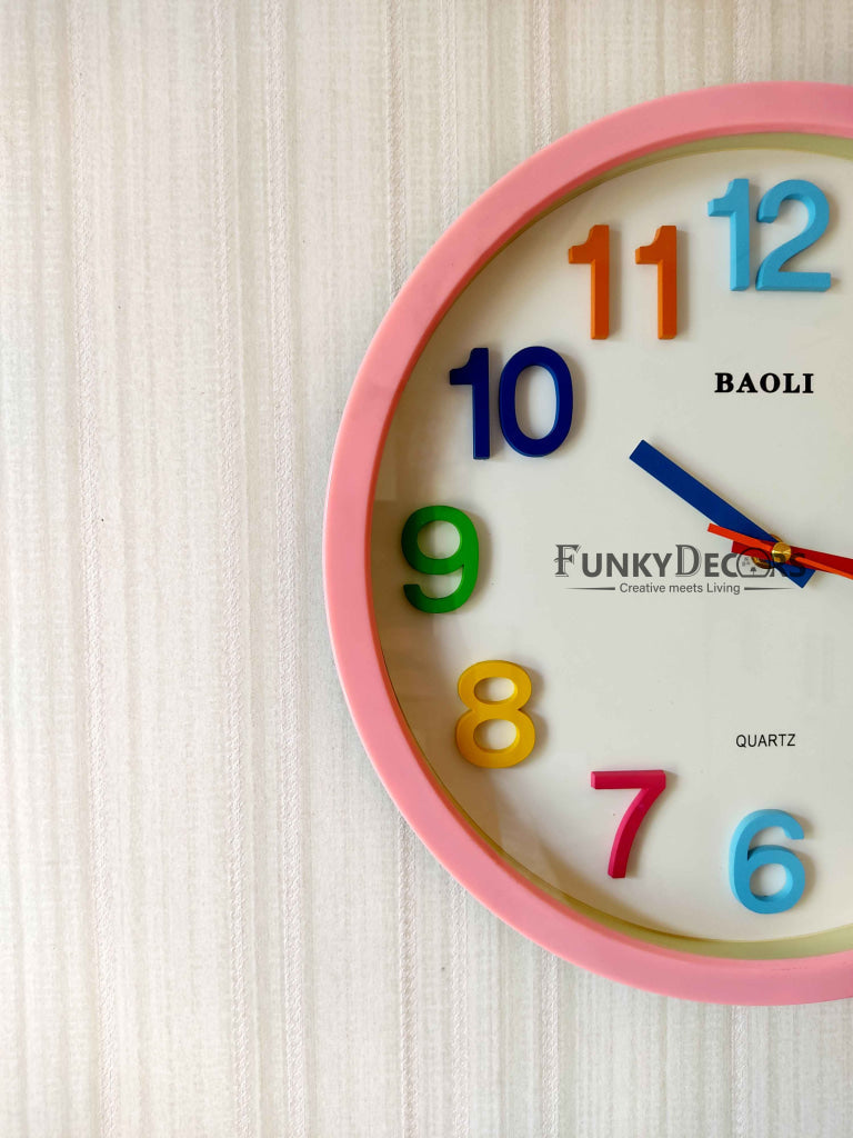 FunkyDecors Rainbow Color Wall Clock Watch Decor For Home Office And Gifts 35 Cm Tall Clocks