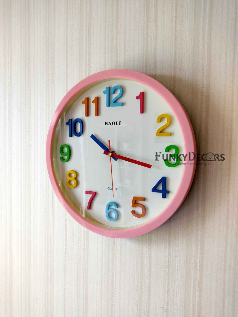 Funkytradition Rainbow Color Wall Clock Watch Decor For Home Office And Gifts 35 Cm Tall Clocks