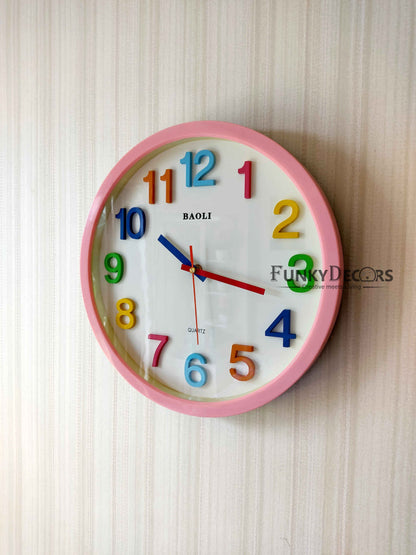 Funkytradition Rainbow Color Wall Clock Watch Decor For Home Office And Gifts 35 Cm Tall Clocks
