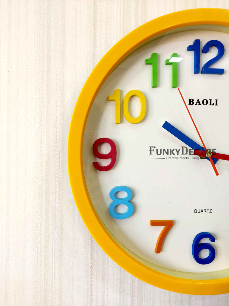Funkytradition Rainbow Color Wall Clock Watch Decor For Home Office And Gifts 35 Cm Tall Clocks