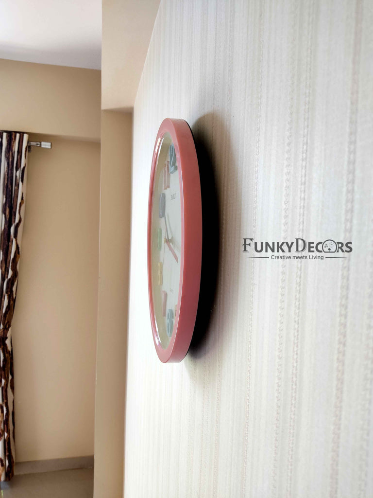 Funkytradition Rainbow Color Wall Clock Watch Decor For Home Office And Gifts 35 Cm Tall Clocks