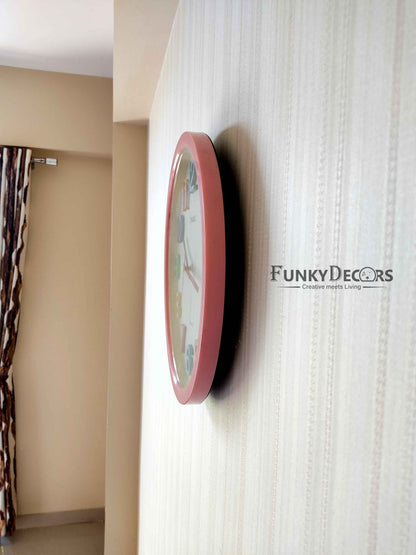Funkytradition Rainbow Color Wall Clock Watch Decor For Home Office And Gifts 35 Cm Tall Clocks