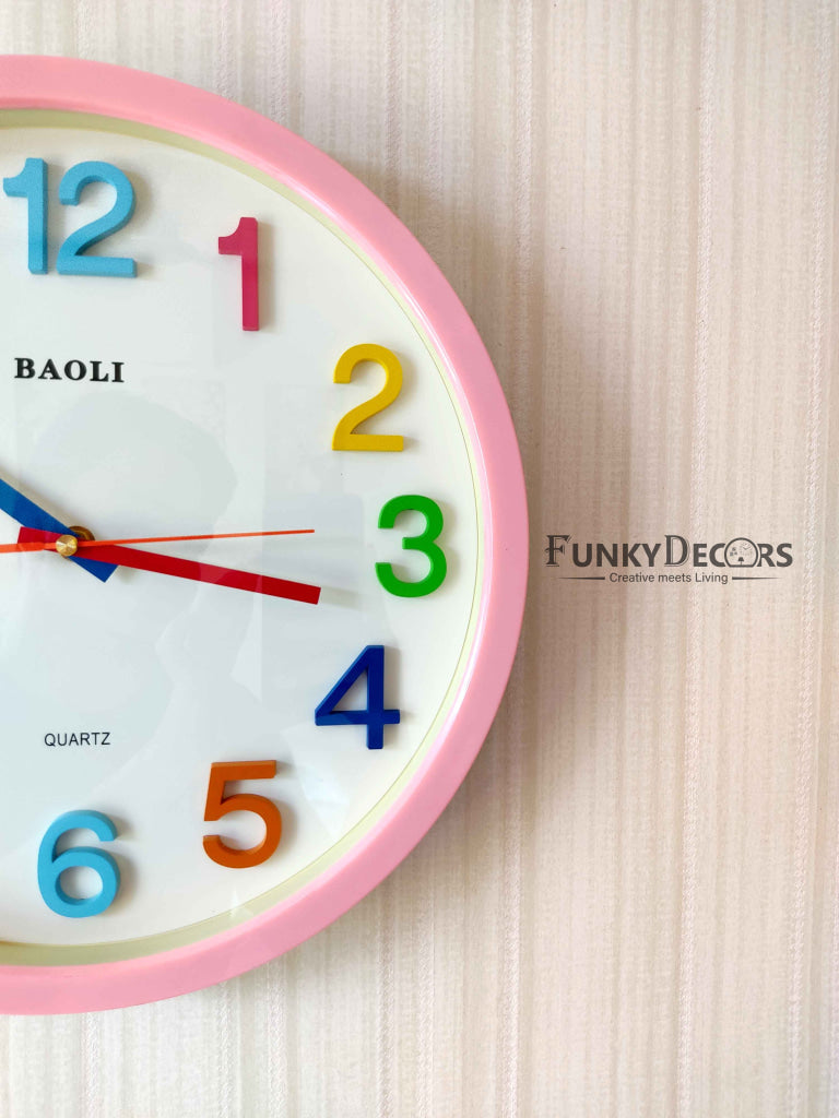 Funkytradition Rainbow Color Wall Clock Watch Decor For Home Office And Gifts 35 Cm Tall Clocks