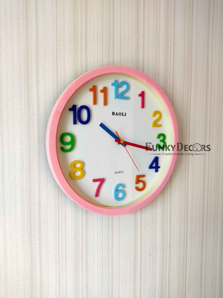 Funkytradition Rainbow Color Wall Clock Watch Decor For Home Office And Gifts 35 Cm Tall Clocks
