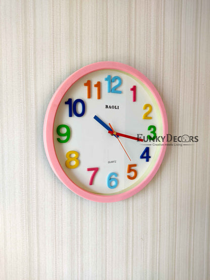 Funkytradition Rainbow Color Wall Clock Watch Decor For Home Office And Gifts 35 Cm Tall Clocks