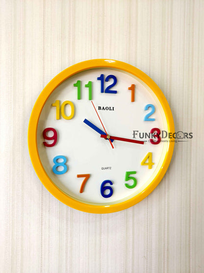 Funkytradition Rainbow Color Wall Clock Watch Decor For Home Office And Gifts 35 Cm Tall Clocks