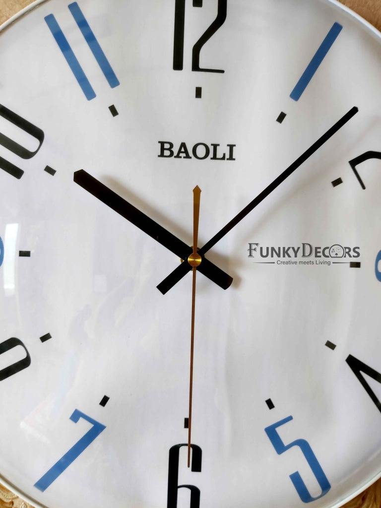 FunkyDecors Rimless Minimal Glass Wall Clock Watch Decor For Home Office And Gifts 33 Cm Tall