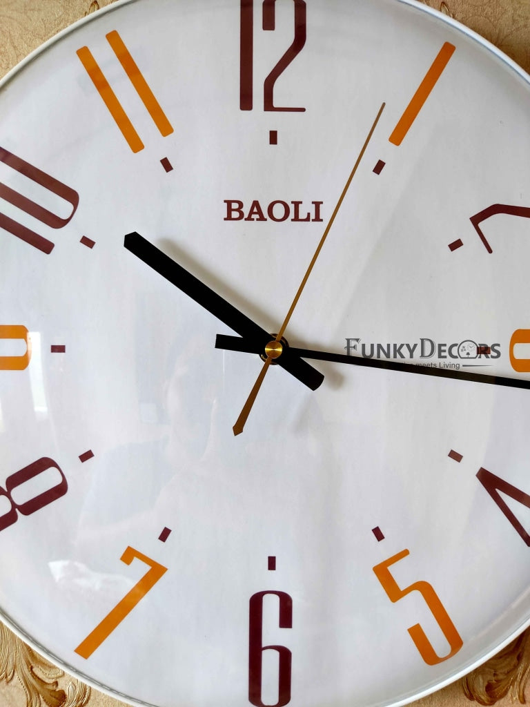 FunkyDecors Rimless Minimal Glass Wall Clock Watch Decor For Home Office And Gifts 33 Cm Tall