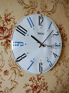 Funkytradition Rimless Minimal Glass Wall Clock Watch Decor For Home Office And Gifts 33 Cm Tall