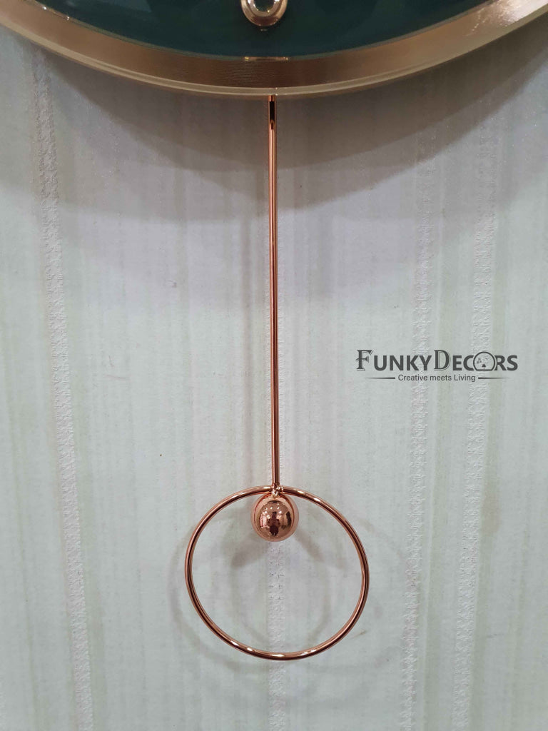 Funkytradition Rose Gold Multicolor Sparrow Pendulum Wall Clock Decor For Home Office And Gifts 60