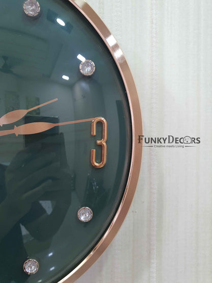 Funkytradition Rose Gold Multicolor Sparrow Pendulum Wall Clock Decor For Home Office And Gifts 60