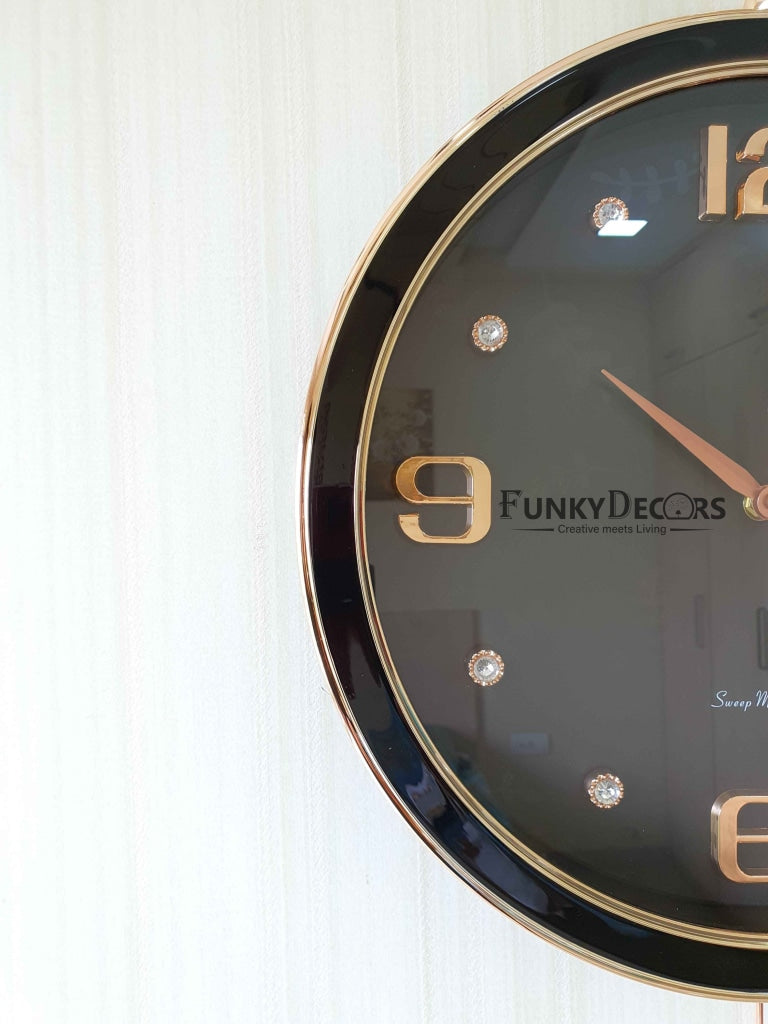 FunkyDecors Rose Gold Multicolor Sparrow Pendulum Wall Clock Decor For Home Office And Gifts 70