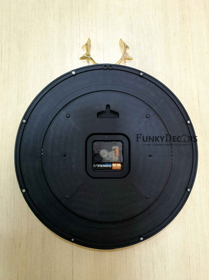 Funkytradition Rose Gold Reindeer Minimal Wall Clock Watch Decor For Home Office And Gifts 46 Cm