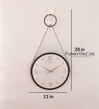 Load image into Gallery viewer, Funkytradition Rose Gold White Reindeer Hanging Wall Clock Decor For Home Office And Gifts 70 Cm
