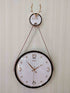 FunkyDecors Rose Gold White Reindeer Hanging Wall Clock Decor For Home Office And Gifts 70 Cm