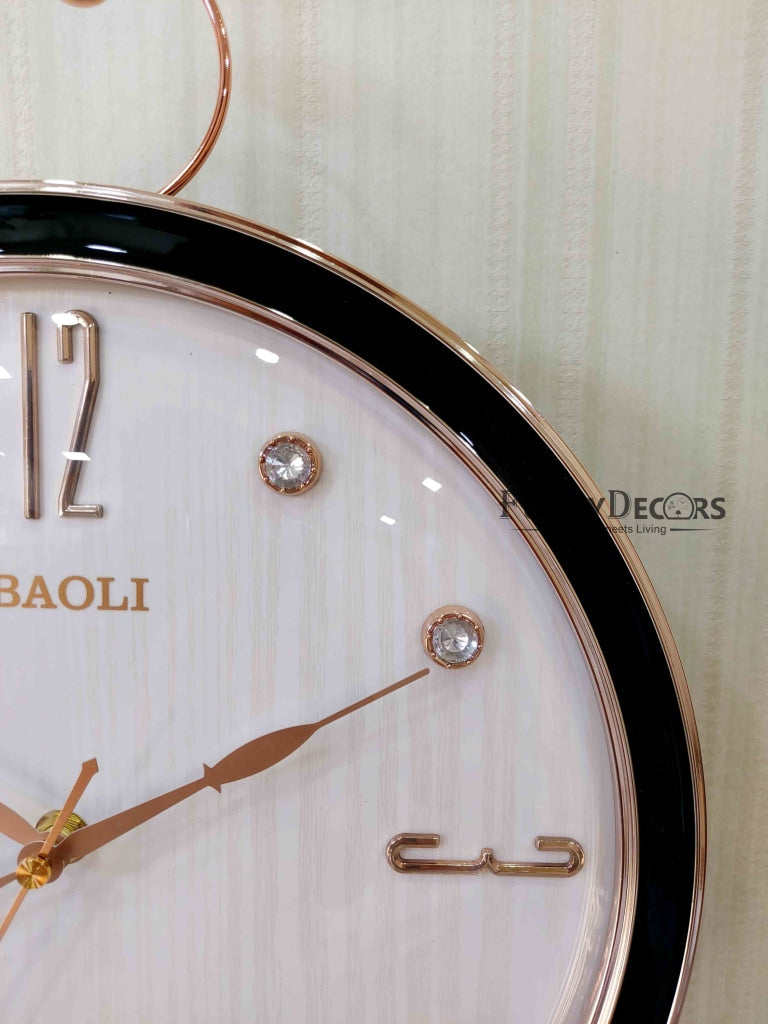 FunkyDecors Rose Gold White Sparrow Hanging Wall Clock Decor For Home Office And Gifts 70 Cm Tall