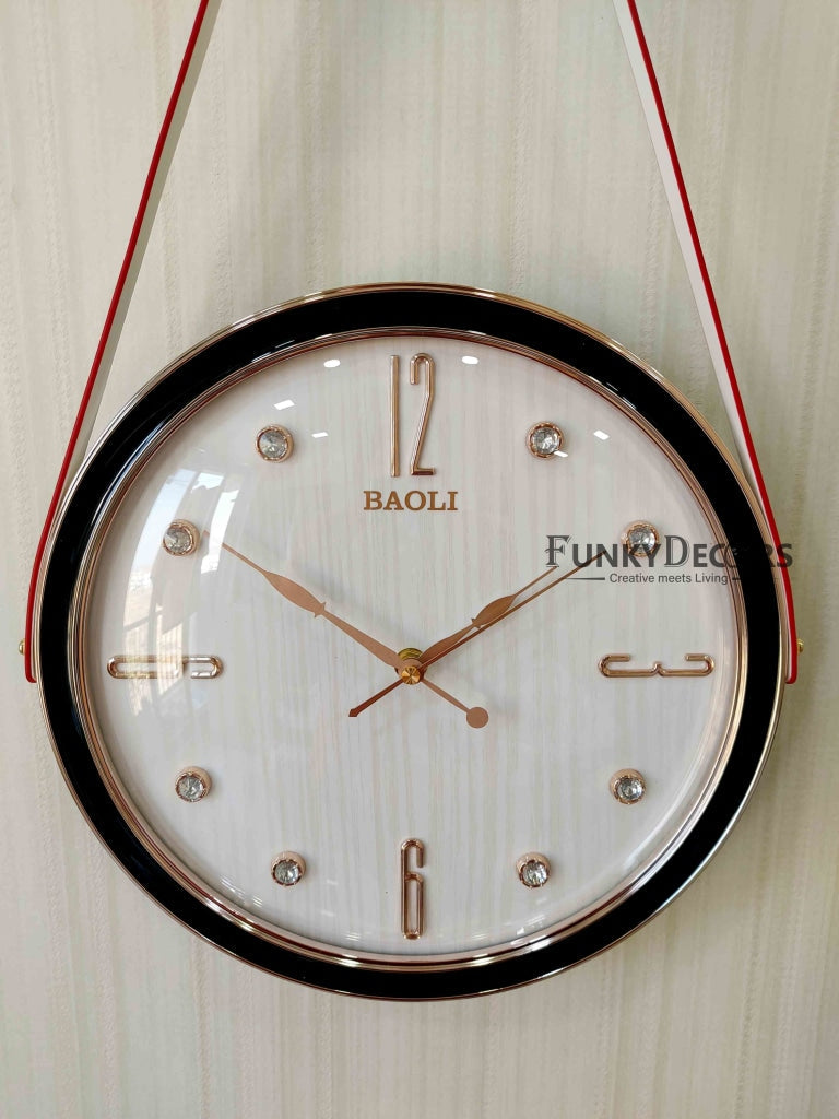 FunkyDecors Rose Gold White Sparrow Hanging Wall Clock Decor For Home Office And Gifts 70 Cm Tall