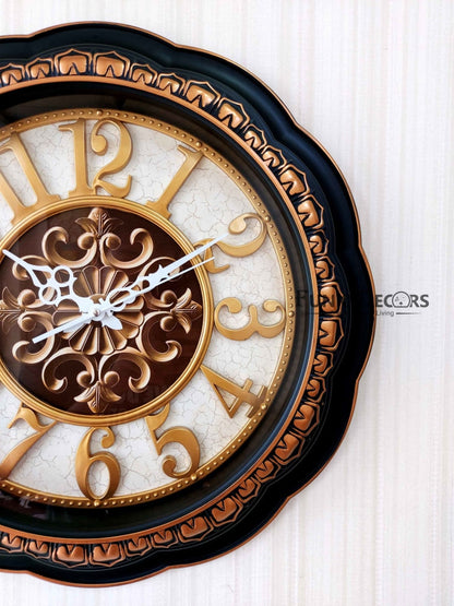 Funkytradition Round Brown Big Font Wall Clock Watch Decor For Home Office And Gifts 52 Cm Tall