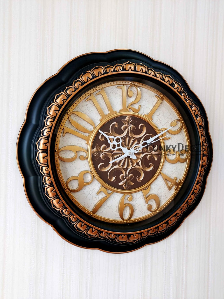 Funkytradition Round Brown Big Font Wall Clock Watch Decor For Home Office And Gifts 52 Cm Tall