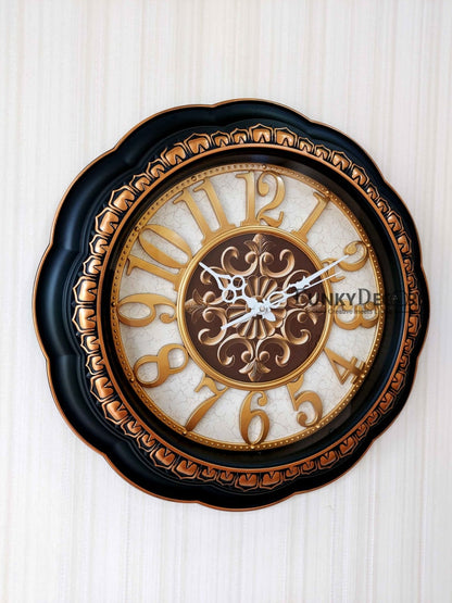 Funkytradition Round Brown Big Font Wall Clock Watch Decor For Home Office And Gifts 52 Cm Tall