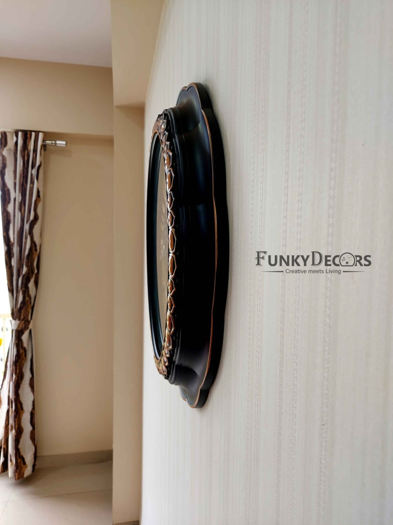 Funkytradition Round Brown Big Font Wall Clock Watch Decor For Home Office And Gifts 52 Cm Tall