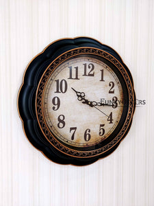 Funkytradition Round Brown Flower Wall Clock Watch Decor For Home Office And Gifts 52 Cm Tall Clocks