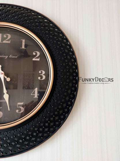 Funkytradition Round Brown Tokri Wall Clock Watch Decor For Home Office And Gifts 50 Cm Tall Clocks