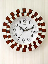 Load image into Gallery viewer, Funkytradition Round Wooden Texture Wall Clock Watch Decor For Home Office And Gifts 40 Cm Tall
