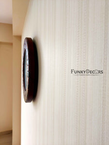 Funkytradition Round Wooden Texture Wall Clock Watch Decor For Home Office And Gifts 45 Cm Tall