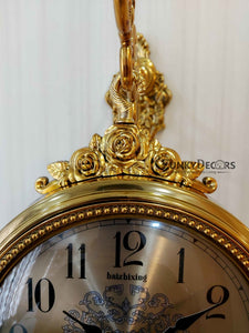 Funkytradition Royal Antique-Look Gold Round Wall Hanging Double Sided 2 Faces Retro Station Clock