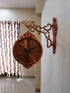 FunkyDecors Royal Antique-Look Rose Gold Round Wall Hanging Double Sided 2 Faces Retro Station
