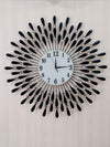 Funkytradition Royal Black 3D Peacock Wall Clock For Home Office Decor And Gifts 70 Cm Tall Clocks