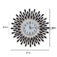 Load image into Gallery viewer, Funkytradition Royal Black 3D Peacock Wall Clock For Home Office Decor And Gifts 70 Cm Tall Clocks
