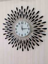 Load image into Gallery viewer, Funkytradition Royal Black 3D Peacock Wall Clock For Home Office Decor And Gifts 70 Cm Tall Clocks
