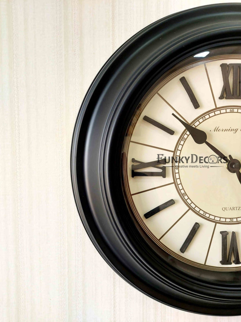 FunkyDecors Royal Designer Big Font Roman Wall Clock Watch Decor For Home Office And Gifts 40 Cm