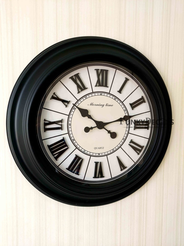 FunkyDecors Royal Designer Big Font Roman Wall Clock Watch Decor For Home Office And Gifts 55 Cm