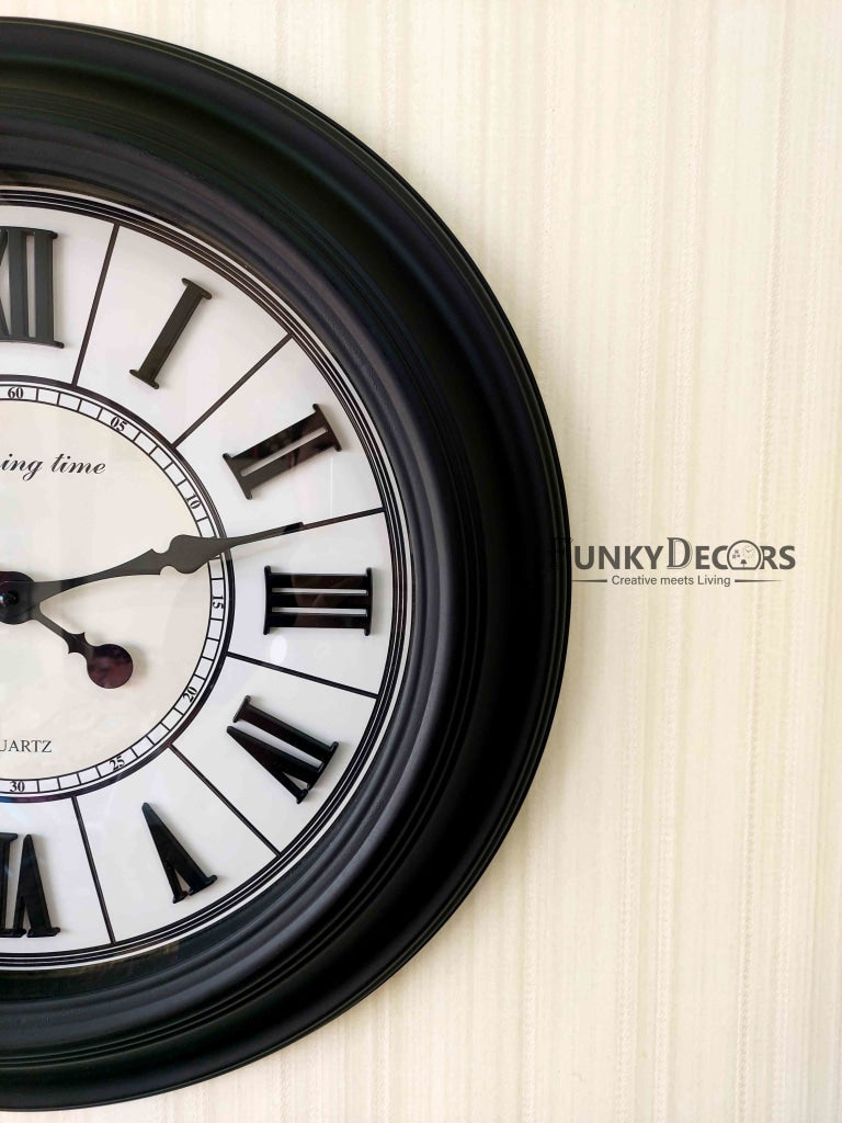 FunkyDecors Royal Designer Big Font Roman Wall Clock Watch Decor For Home Office And Gifts 55 Cm