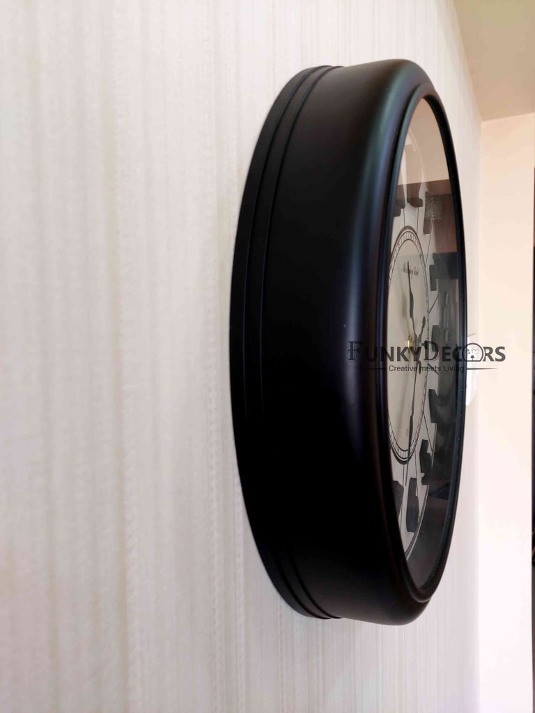 FunkyDecors Royal Designer Big Font Wall Clock Watch Decor For Home Office And Gifts 40 Cm Tall