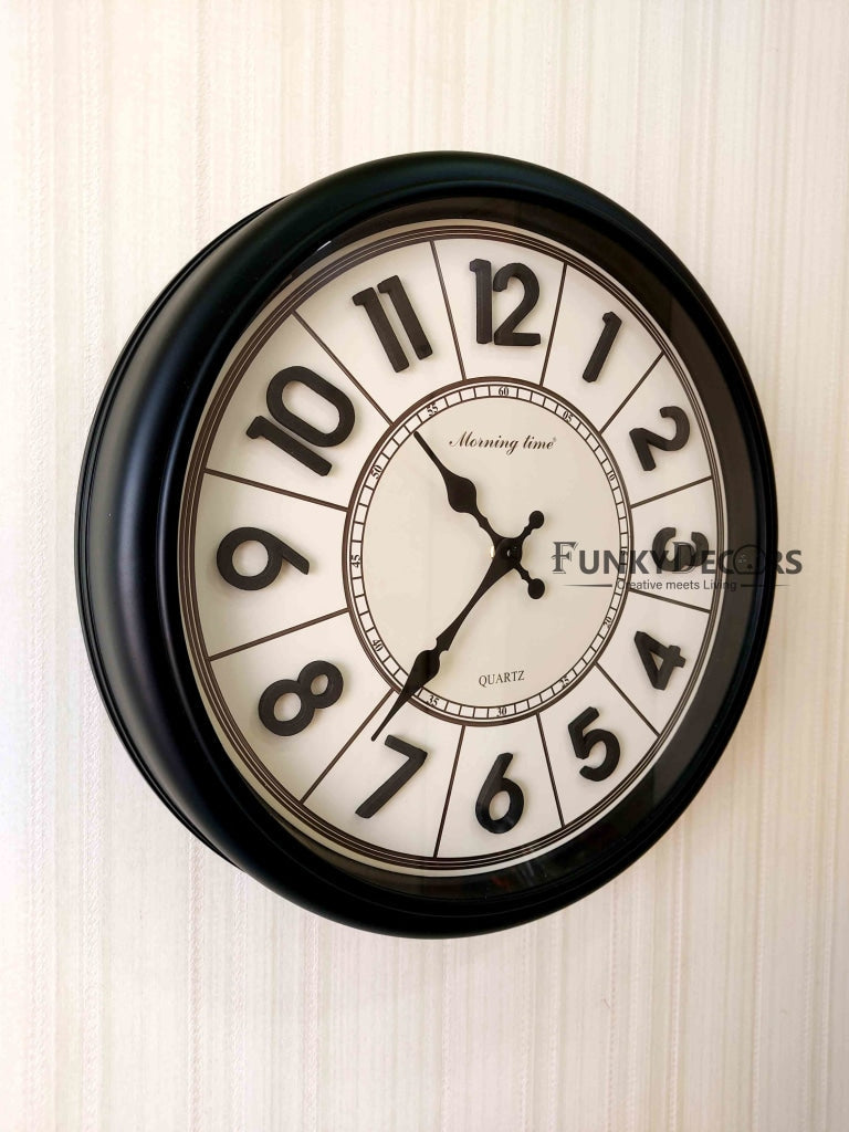 Funkytradition Royal Designer Big Font Wall Clock Watch Decor For Home Office And Gifts 40 Cm Tall