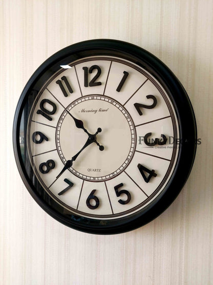 Funkytradition Royal Designer Big Font Wall Clock Watch Decor For Home Office And Gifts 40 Cm Tall