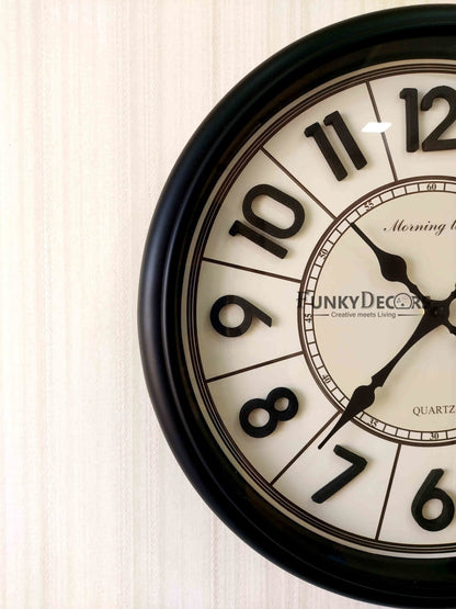 Funkytradition Royal Designer Big Font Wall Clock Watch Decor For Home Office And Gifts 40 Cm Tall