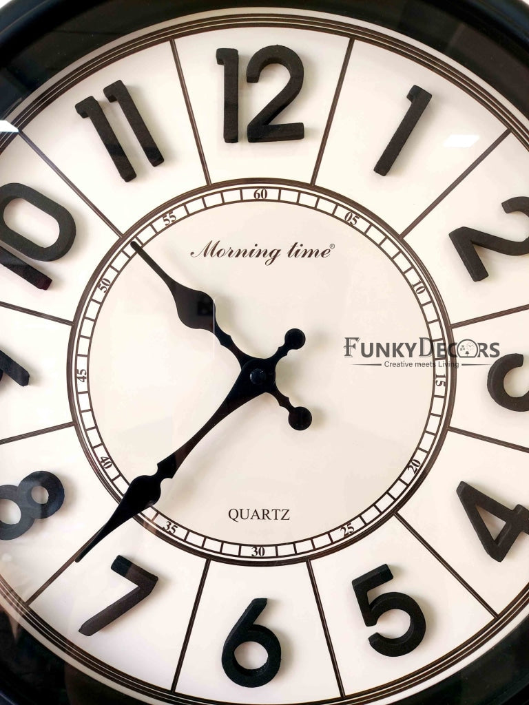 Funkytradition Royal Designer Big Font Wall Clock Watch Decor For Home Office And Gifts 40 Cm Tall