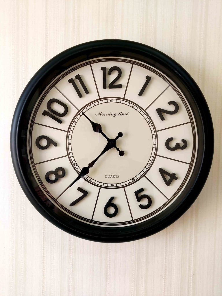 Funkytradition Royal Designer Big Font Wall Clock Watch Decor For Home Office And Gifts 40 Cm Tall